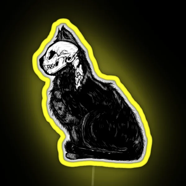 Kitty Cat Skull RGB Neon Sign