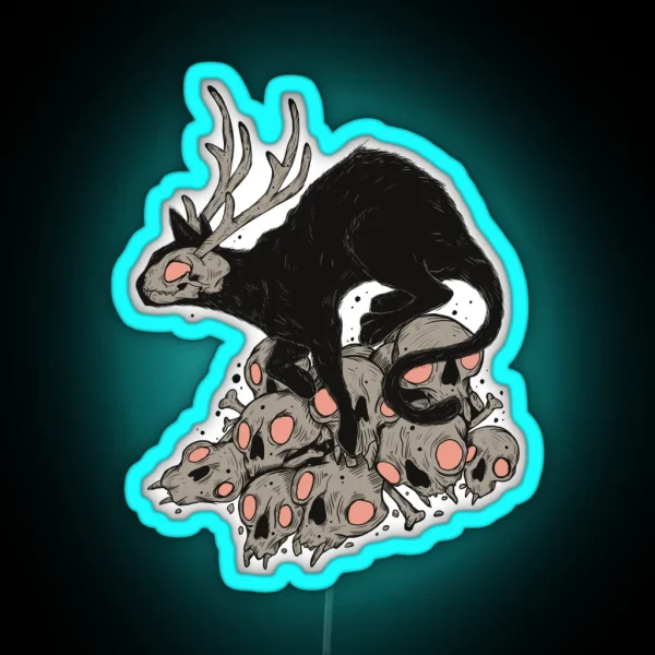 Kitty Demon Skull RGB Neon Sign