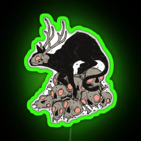 Kitty Demon Skull RGB Neon Sign