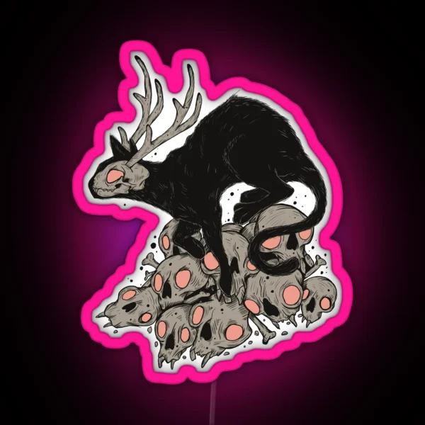 Kitty Demon Skull RGB Neon Sign