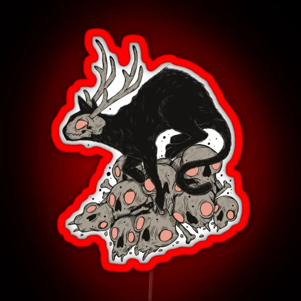 Kitty Demon Skull RGB Neon Sign