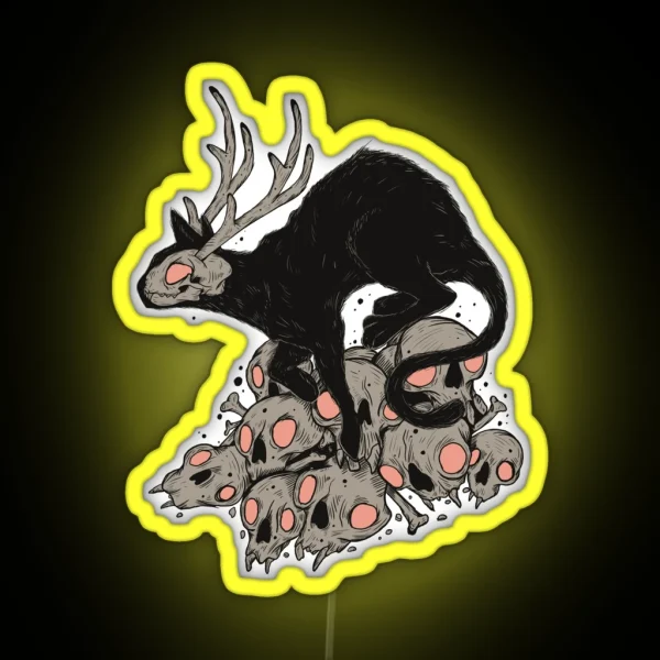 Kitty Demon Skull RGB Neon Sign