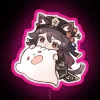 Dreamy Rainbow Gradient Kitty Hu Tao Neon Light Sign Art