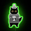 Cozy Feline Inspired Neon Sign with Pastel Grey and RGB Lighting