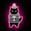 Icelandic-inspired kitty in a vibrant grey lopapeysa neon sign.