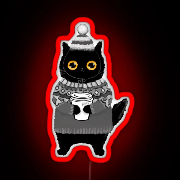 Kitty In Grey Lopapeysa RGB Neon Sign