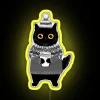 Vibrant Grey Lopapeysan Kitty Portrait Shines with RGB Neon Lighting Effects