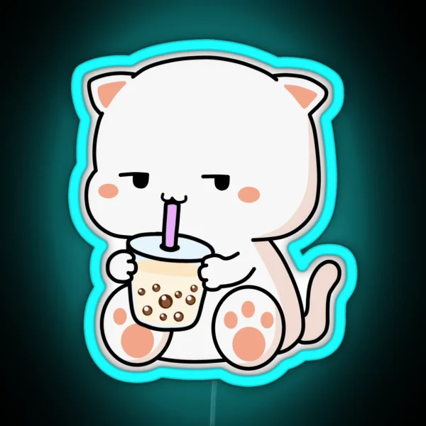 Kitty Loves Boba RGB Neon Sign