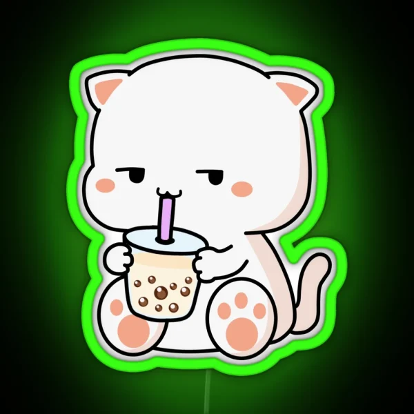 Kitty Loves Boba RGB Neon Sign