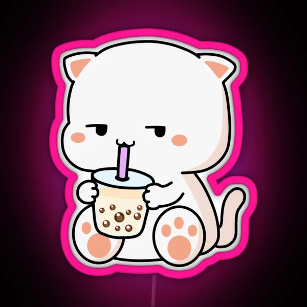 Kitty Loves Boba RGB Neon Sign
