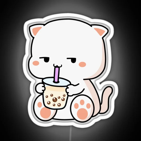 Kitty Loves Boba RGB Neon Sign