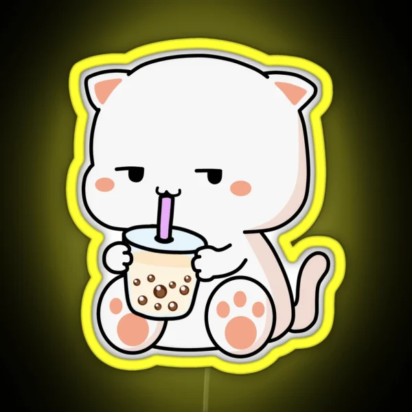 Kitty Loves Boba RGB Neon Sign