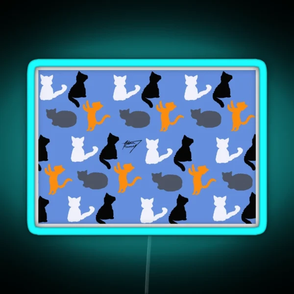 Kitty Pattern RGB Neon Sign