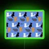 Vibrant kitty patterned LED neon bar sign with colorful glow effect.