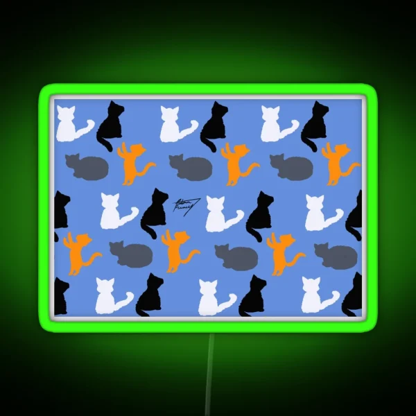 Kitty Pattern RGB Neon Sign