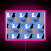 Vibrant kitty design neon sign with colorful RGB illumination