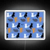 Vibrant kitty pattern LED light display in rich RGB color.