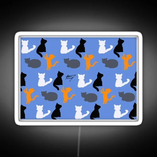Kitty Pattern RGB Neon Sign