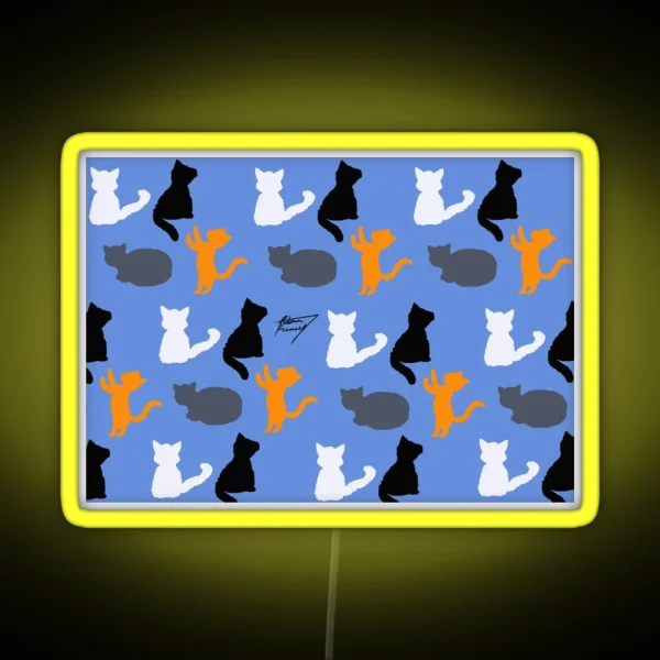Kitty Pattern RGB Neon Sign