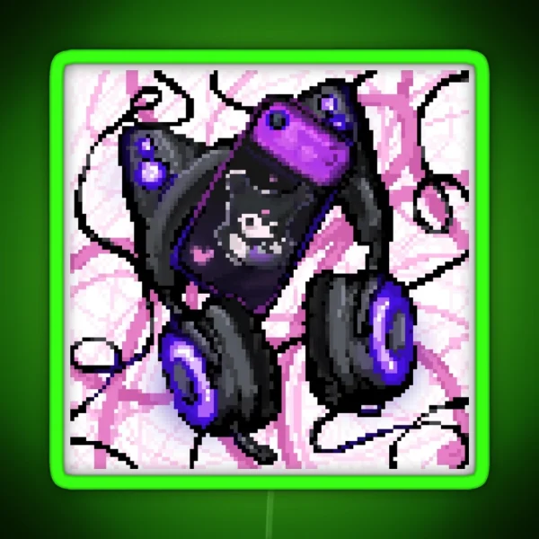 Kitty Phones RGB Neon Sign