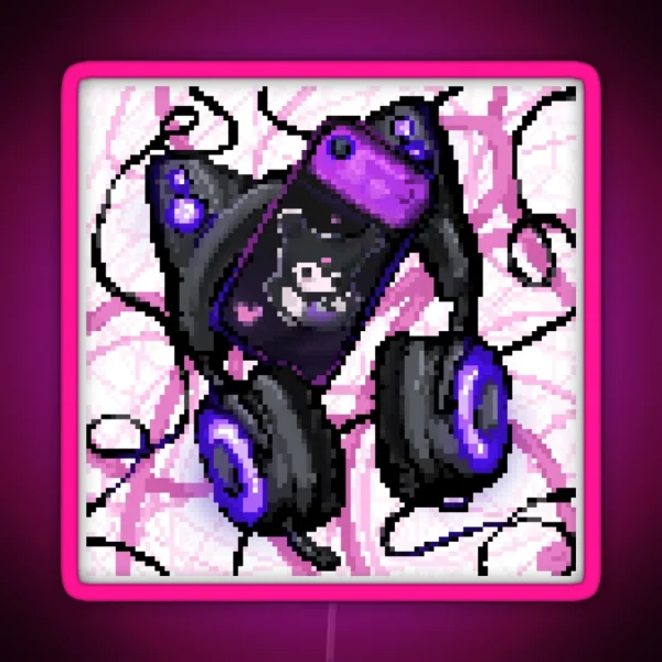 Kitty Phones RGB Neon Sign