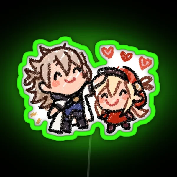 Klee Doodle Sis And Bro RGB Neon Sign