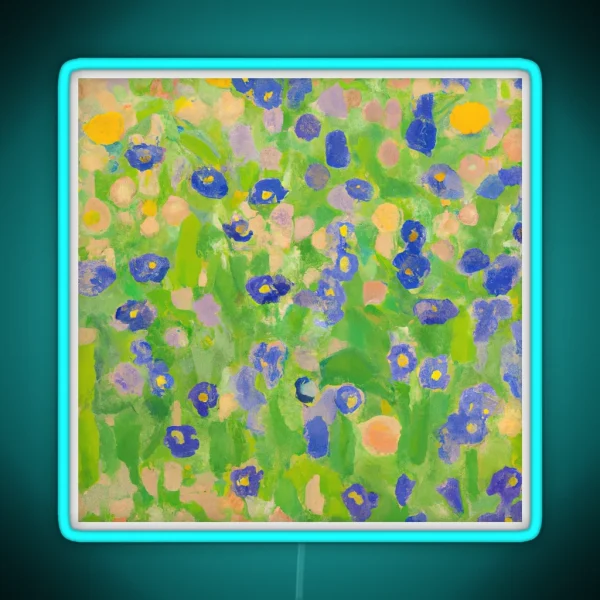 Klimt Flower Field RGB Neon Sign