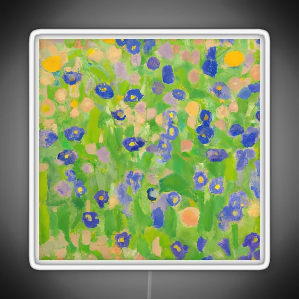 Klimt Flower Field RGB Neon Sign