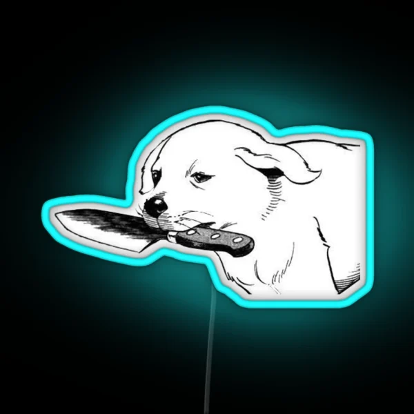 Knife Dog RGB Neon Sign