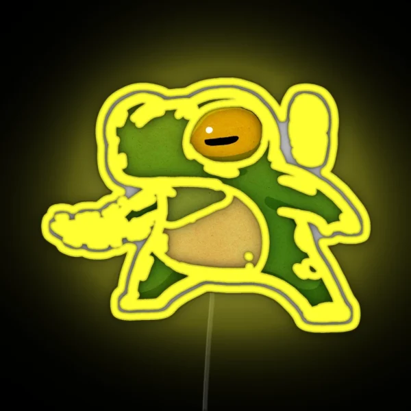 Knife Wielding Stabby Gremlin Frog Artwork Asian Style RGB Neon Sign