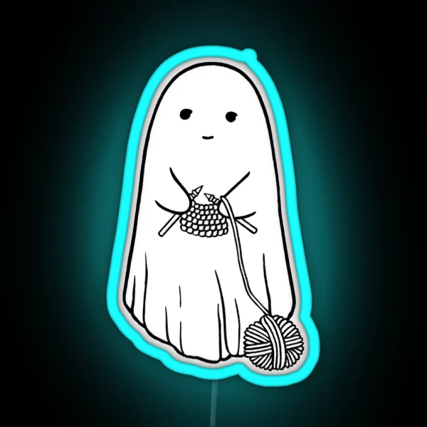 Knitting Ghost RGB Neon Sign