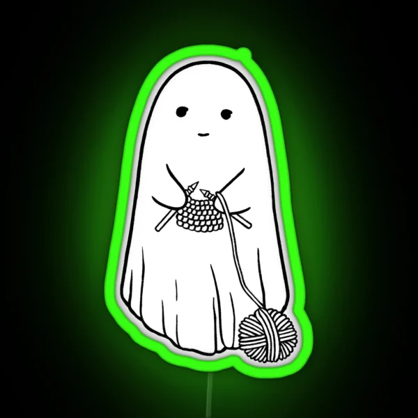 Knitting Ghost RGB Neon Sign