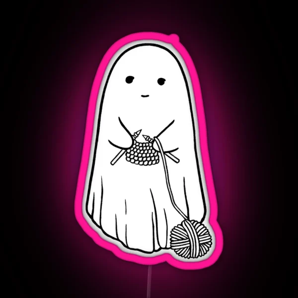 Knitting Ghost RGB Neon Sign