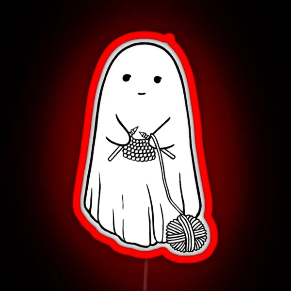 Knitting Ghost RGB Neon Sign