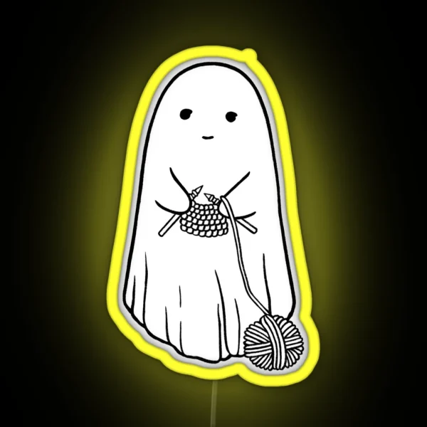 Knitting Ghost RGB Neon Sign