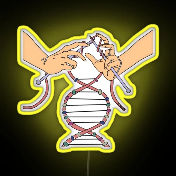Knitting Together Life DNA RGB Neon Sign