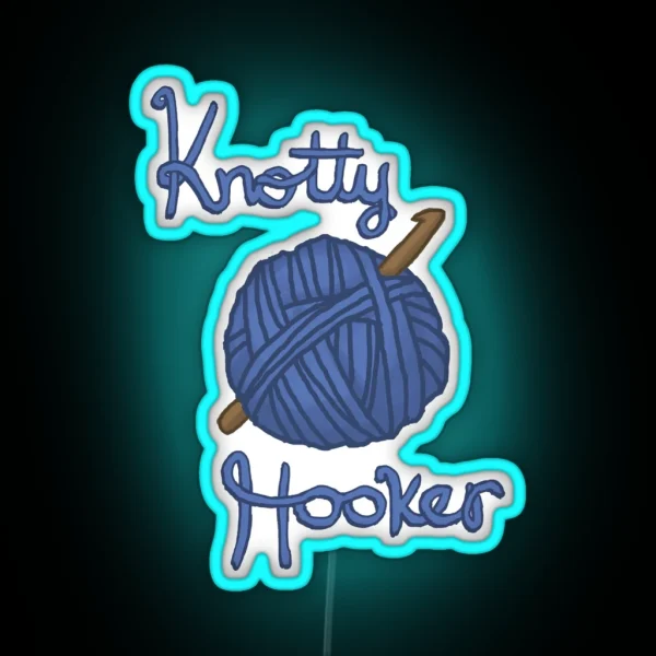 Knotty Hooker Crochet RGB Neon Sign