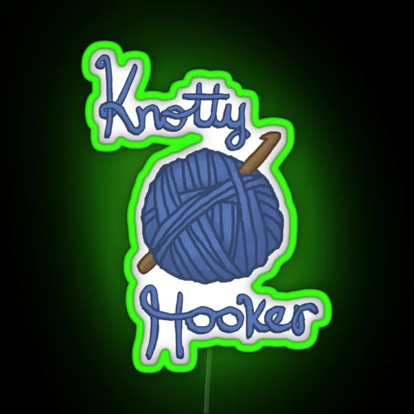 Knotty Hooker Crochet RGB Neon Sign