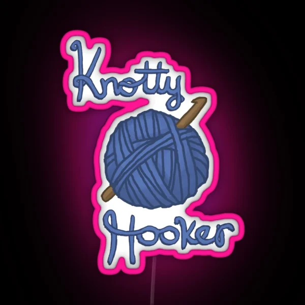 Knotty Hooker Crochet RGB Neon Sign