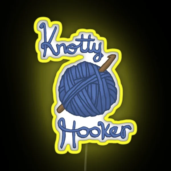 Knotty Hooker Crochet RGB Neon Sign
