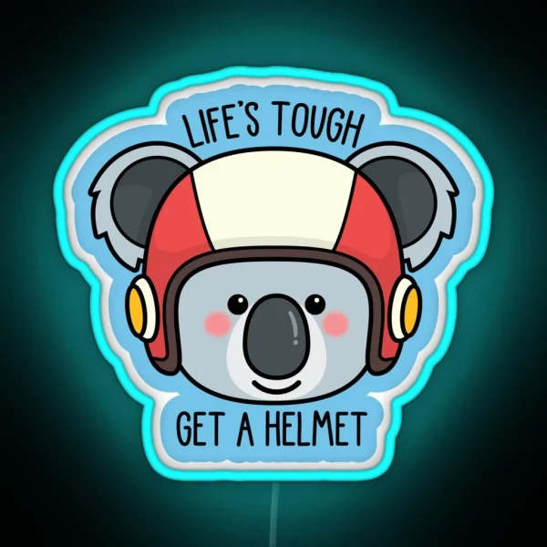 Koala With Helmet Message More Animals Available In My Shop RGB Neon Sign