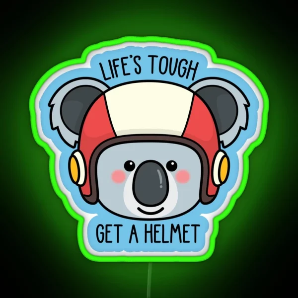 Koala With Helmet Message More Animals Available In My Shop RGB Neon Sign