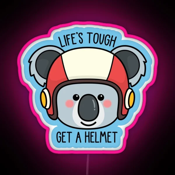 Koala With Helmet Message More Animals Available In My Shop RGB Neon Sign