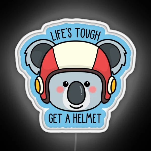 Koala With Helmet Message More Animals Available In My Shop RGB Neon Sign