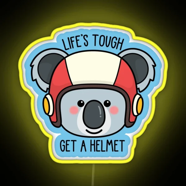 Koala With Helmet Message More Animals Available In My Shop RGB Neon Sign