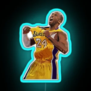 Kobe Bryant Vintange Print RGB Neon Sign