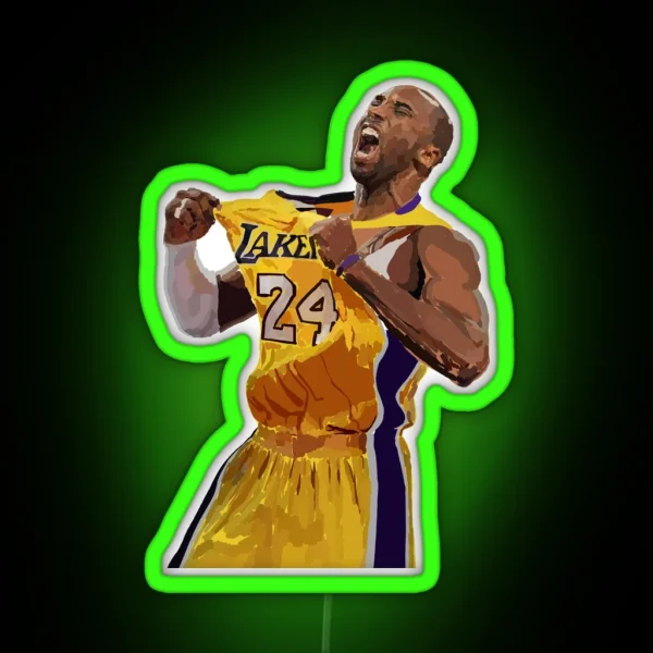 Kobe Bryant Vintange Print RGB Neon Sign
