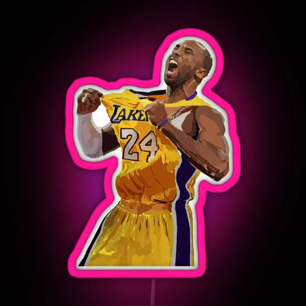 Kobe Bryant Vintange Print RGB Neon Sign