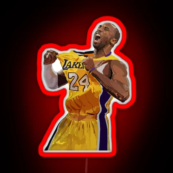 Kobe Bryant Vintange Print RGB Neon Sign
