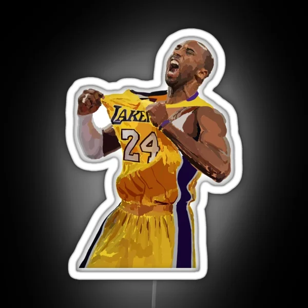 Kobe Bryant Vintange Print RGB Neon Sign